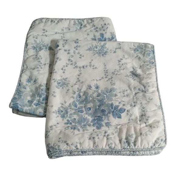 Laura Ashley Home Sophia Standard Pillow Sham Blue White Rose Pair Cottage - Picture 2 of 15